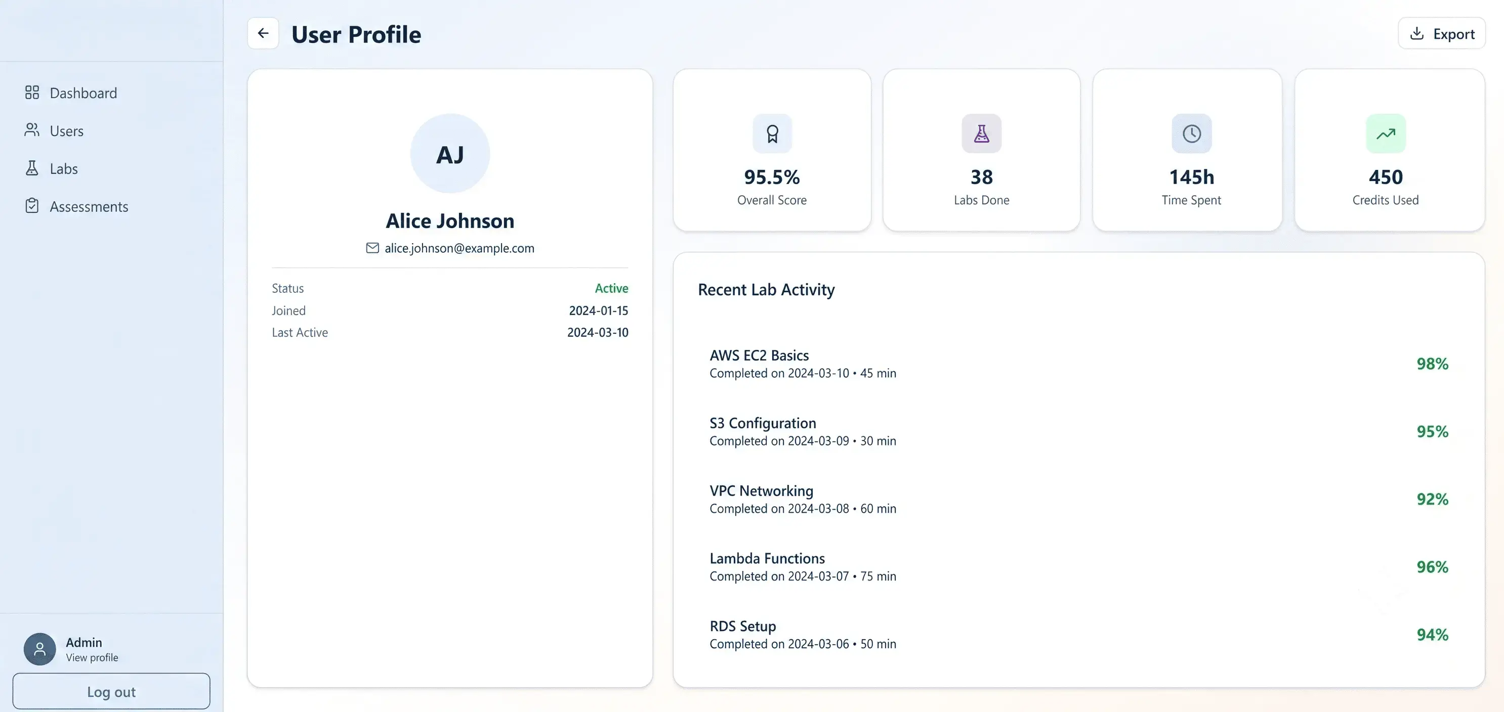 Administration and Analytics interface preview