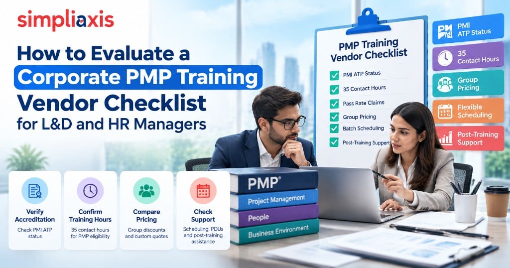 Corporate PMP training vendor checklist used by an L&D manager to compare vendors