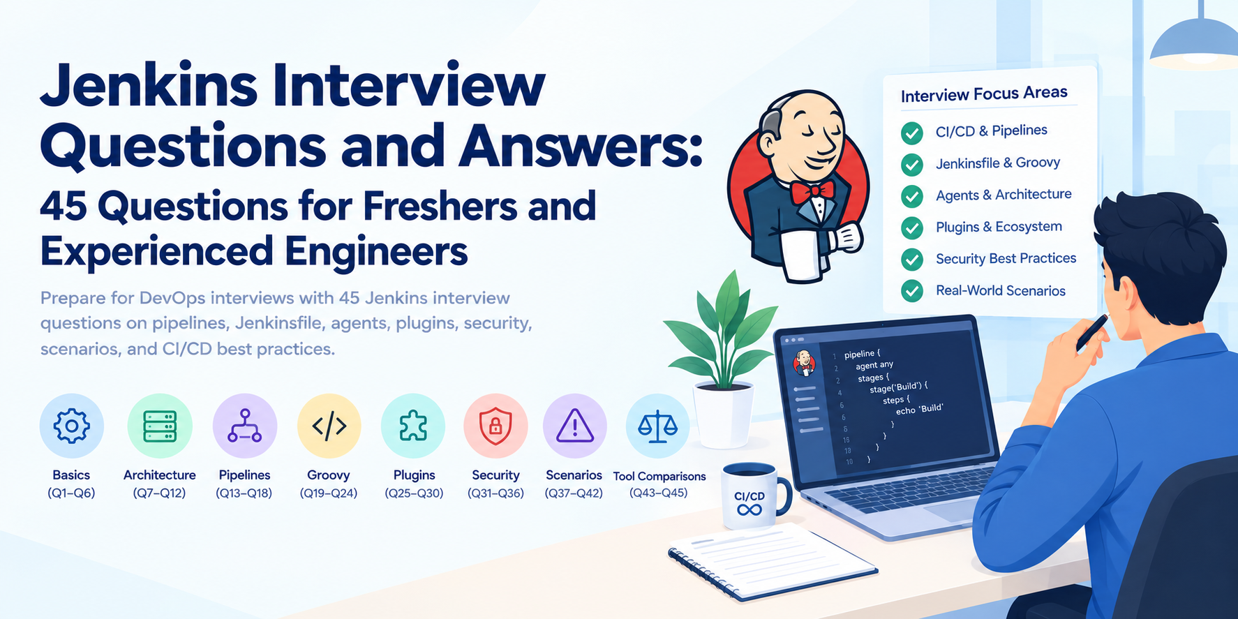 Jenkins Interview Questions and Answers: 45 Questions for Freshers and Experienced Engineers