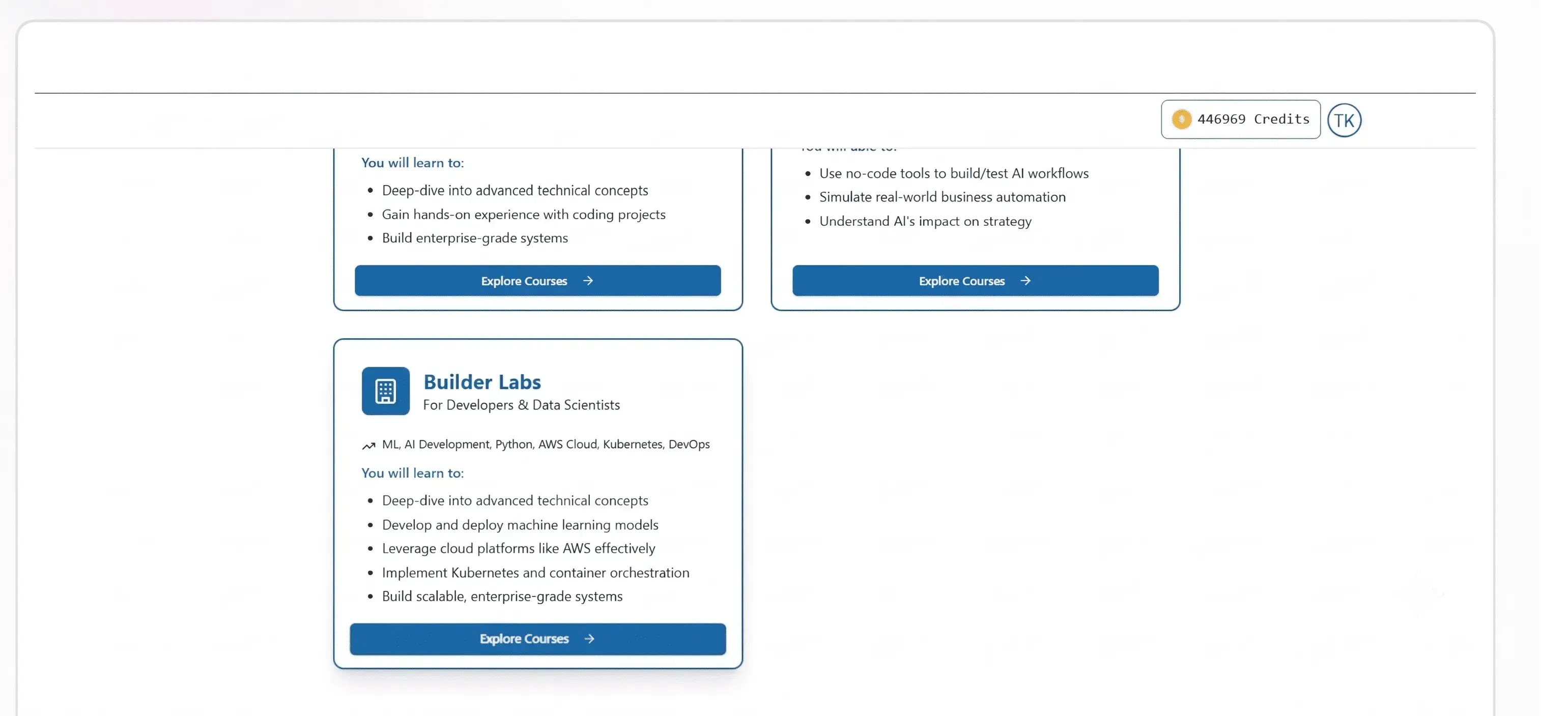 Builder Labs interface preview