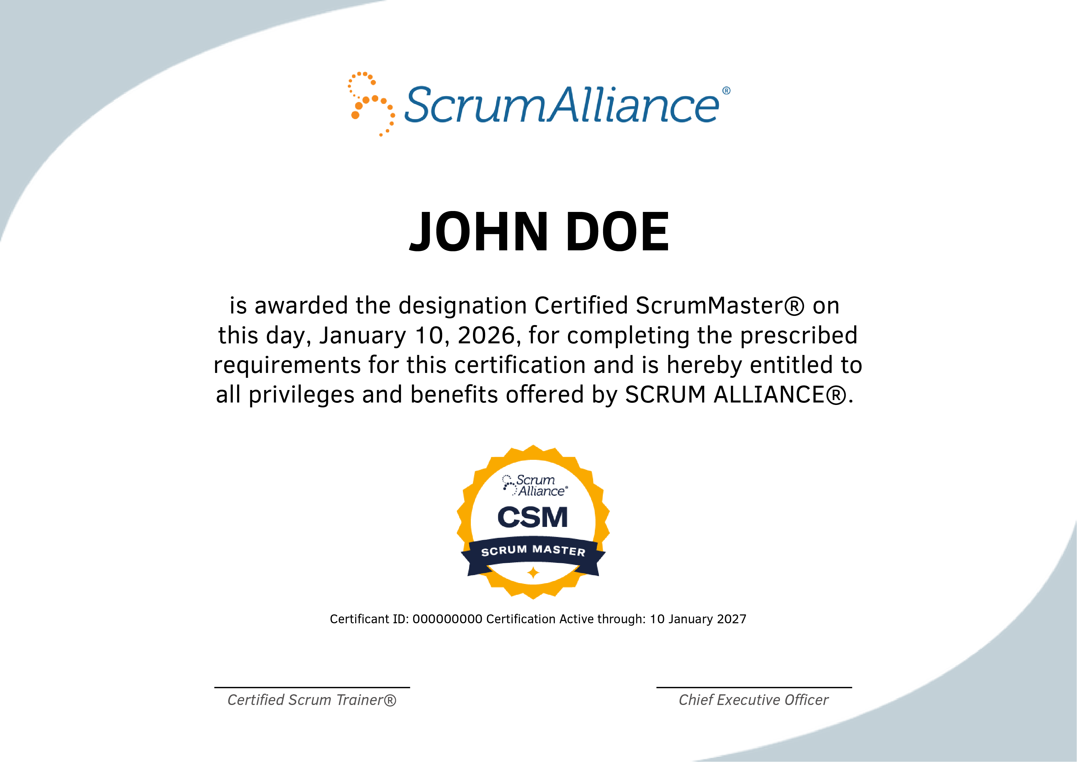CSM Certificate