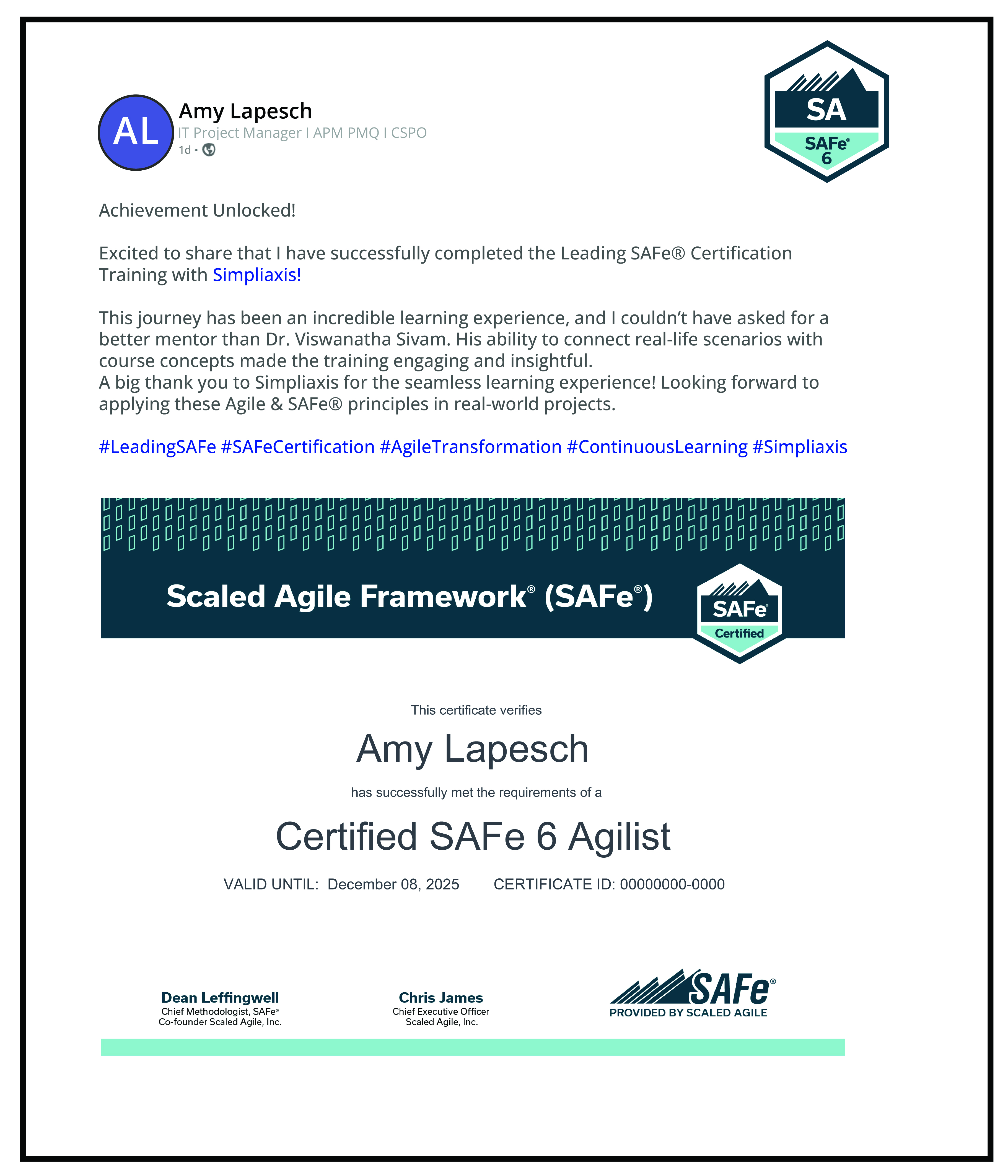 Safe Certificate
