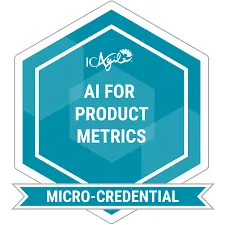 ICAgile AI for Product Metrics Micro Credential Official Credential Mark
