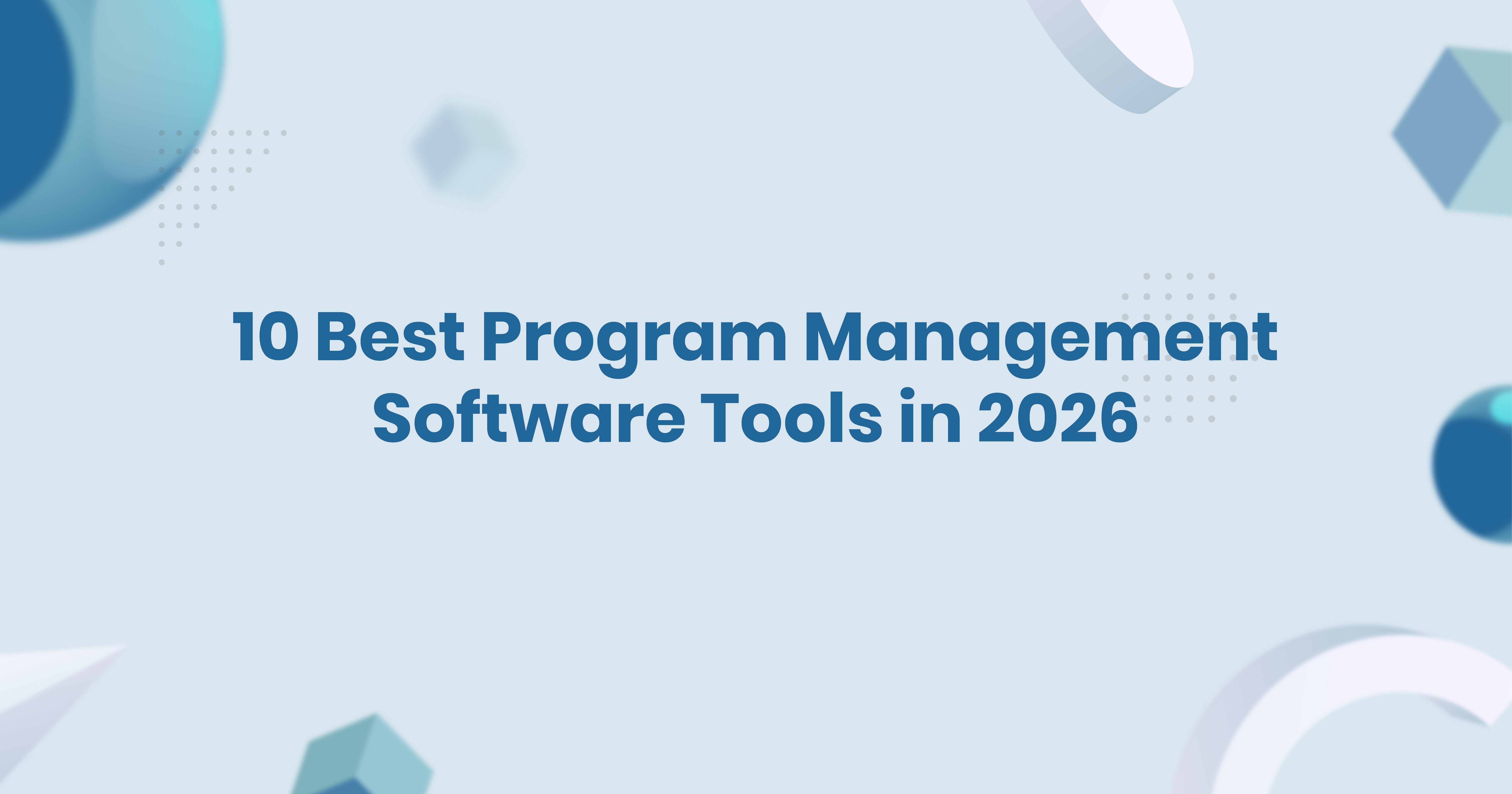 10 best program management software tools in 2026