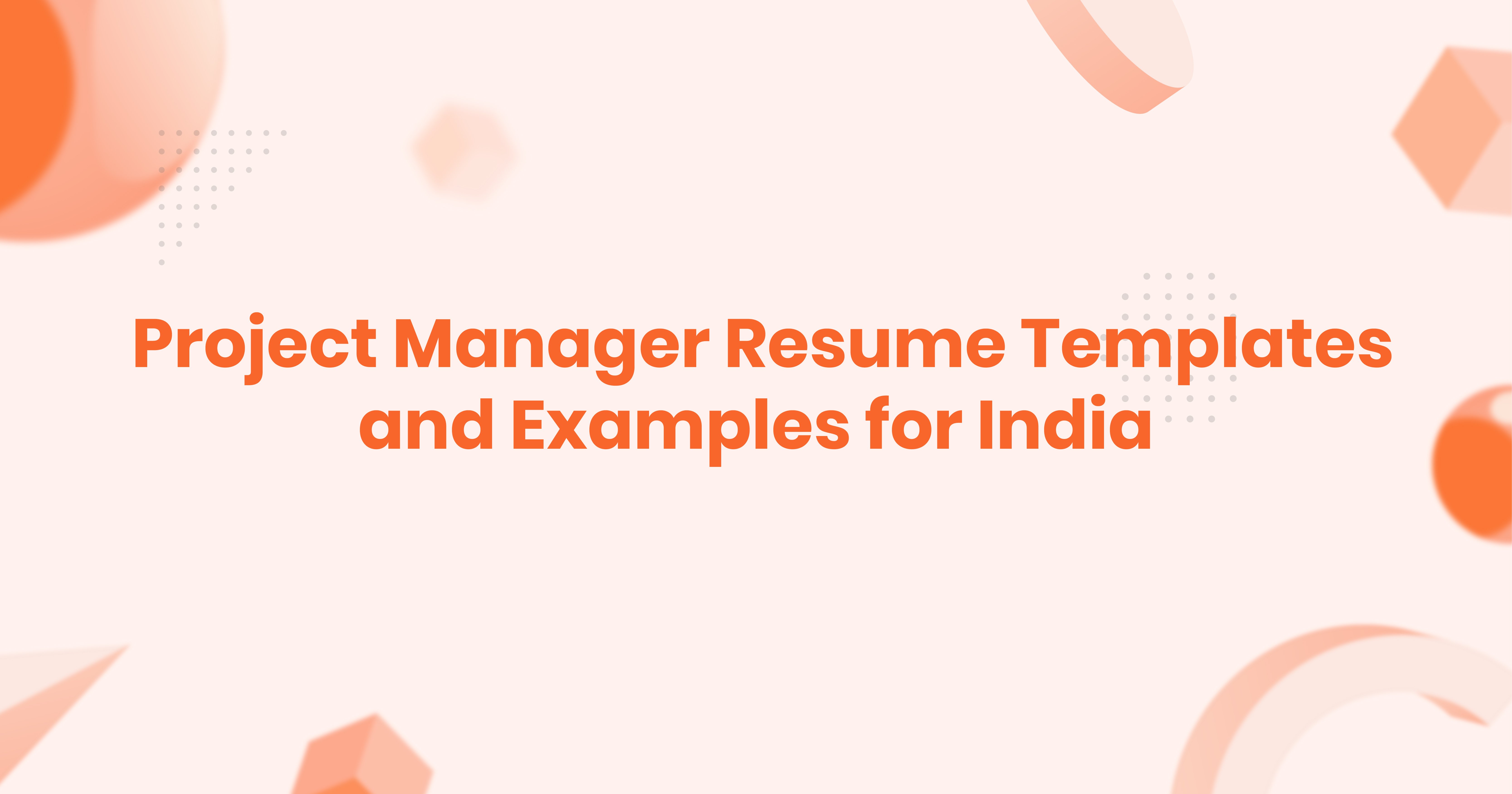 Project Manager Resume Templates